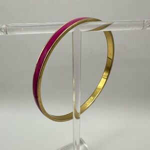 J Crew Enamel Gold Pink Bangle Bracelet Casual Preppy Jewelry Minimalist